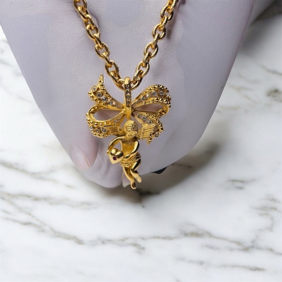 CAMROSE & KRISS 18K Gold-Plated Angel Cherub Pendant Necklace - Picture 2 of 5